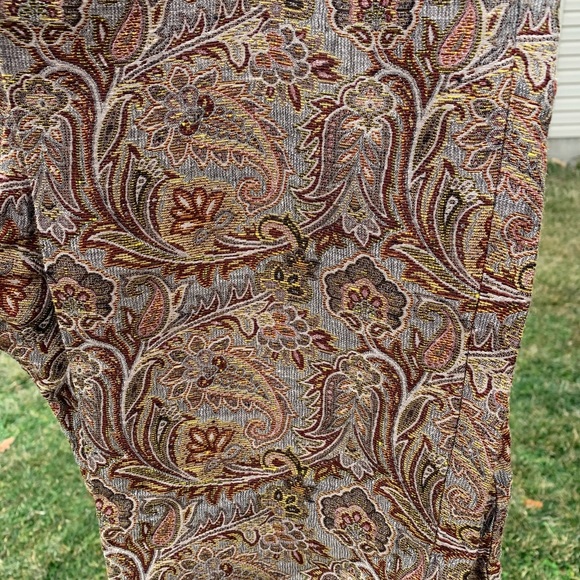 90s Vintage Cropped Patterned Dress Pants - Picture 3 of 10